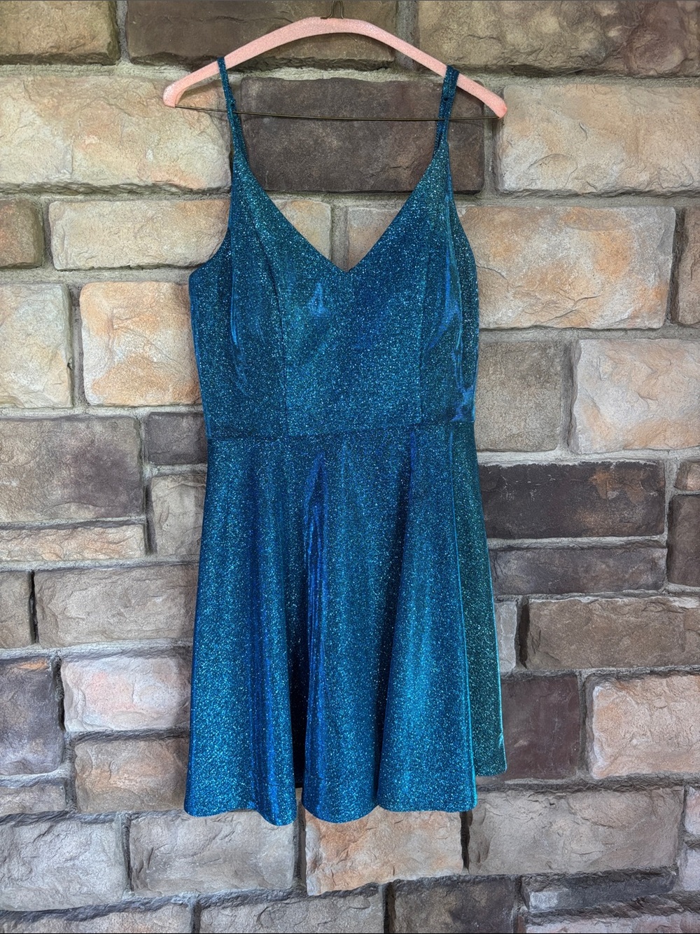 Xtraordinary Teal Glitter Party Dress